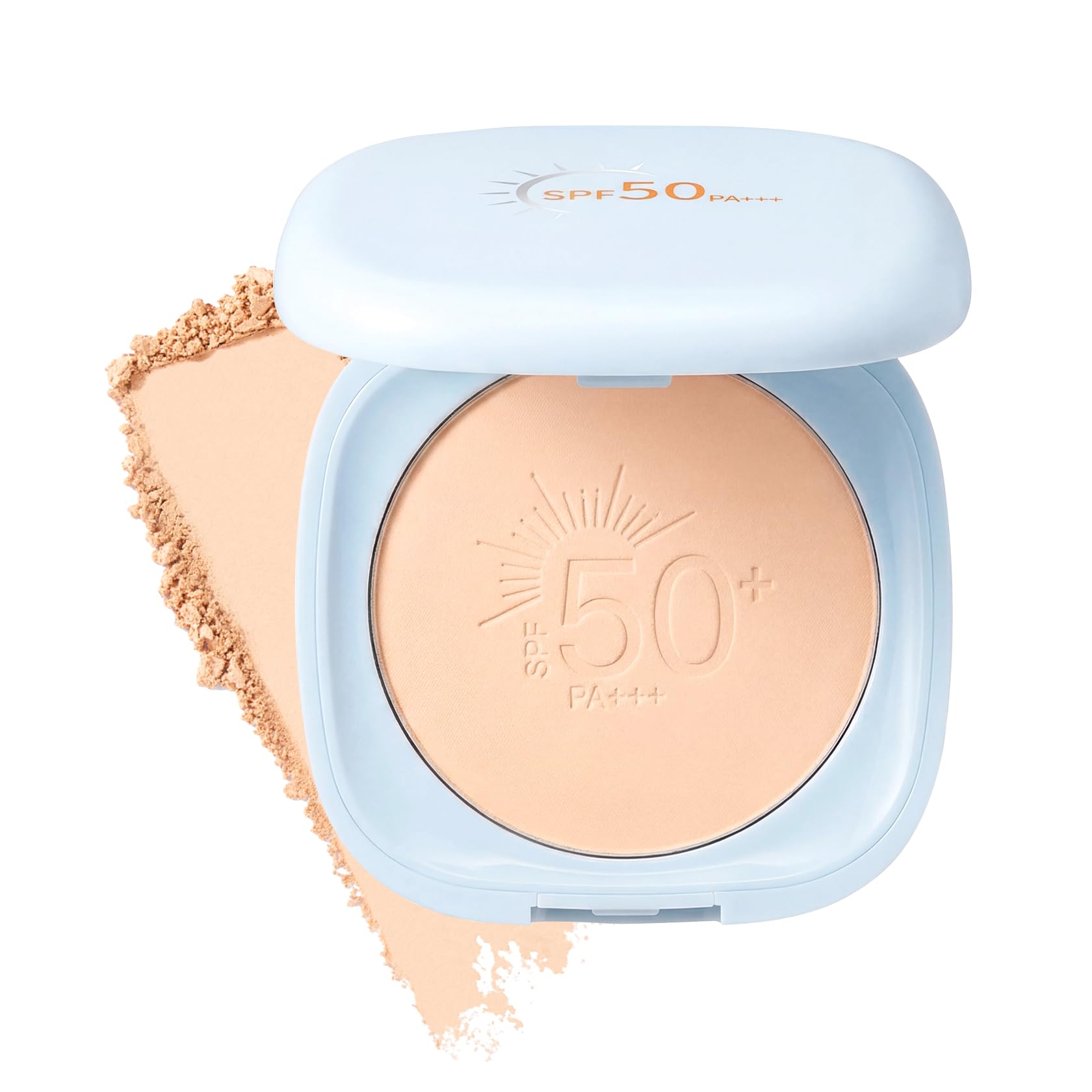 4-in-1 Pressed Powder SPF 50 PA+++–Powder Foundation,Setting Powder,Powder Sunscreen&Concealer in One,Oil-Control Lightweight Matte Finish Face Powder,Long-Lasting,Non-Sticky A