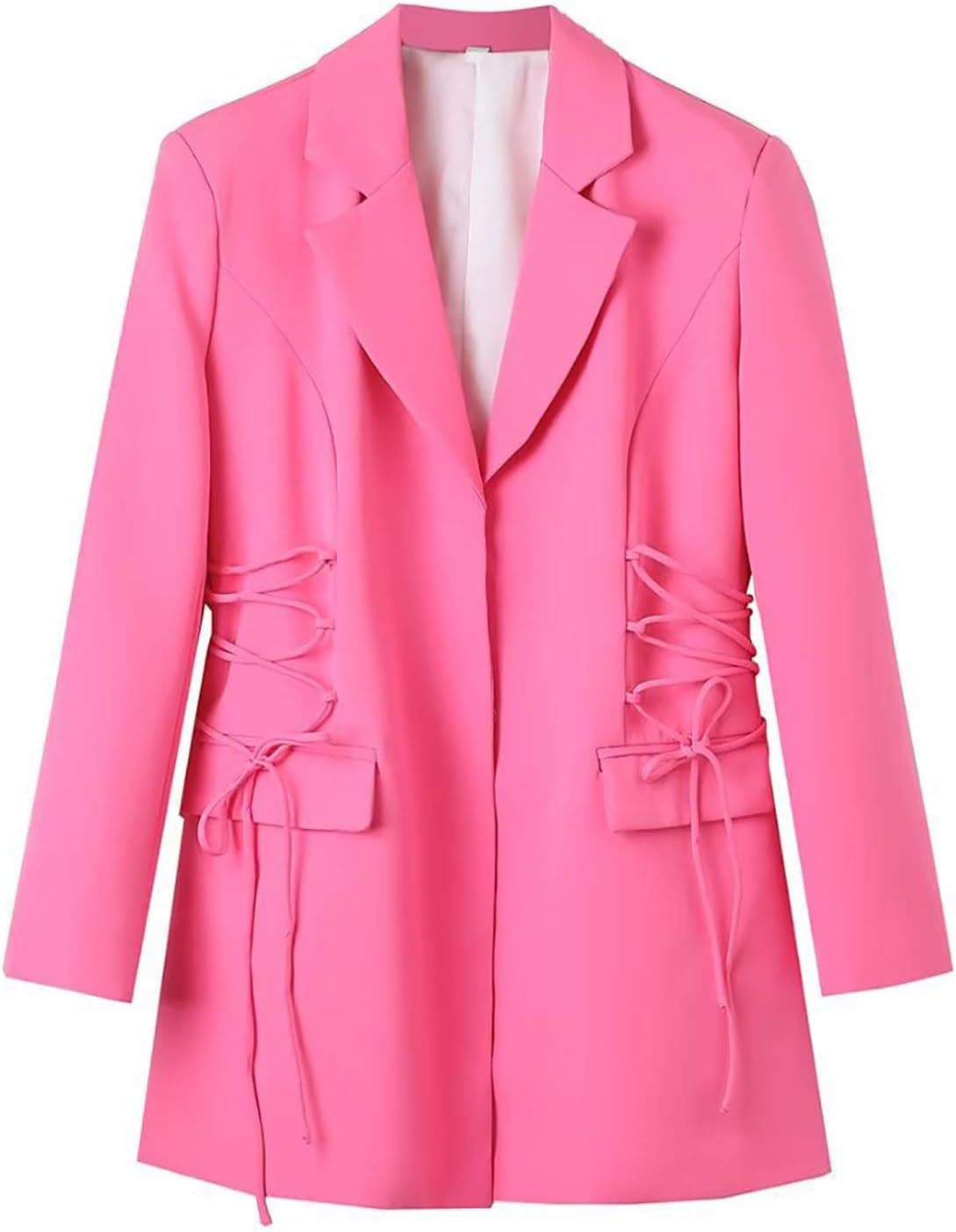 Blazer Jackets for Women Work Casual Office Open Front Long Sleeve Lapel Side Lace Up Fashion Dressy Business Outfits