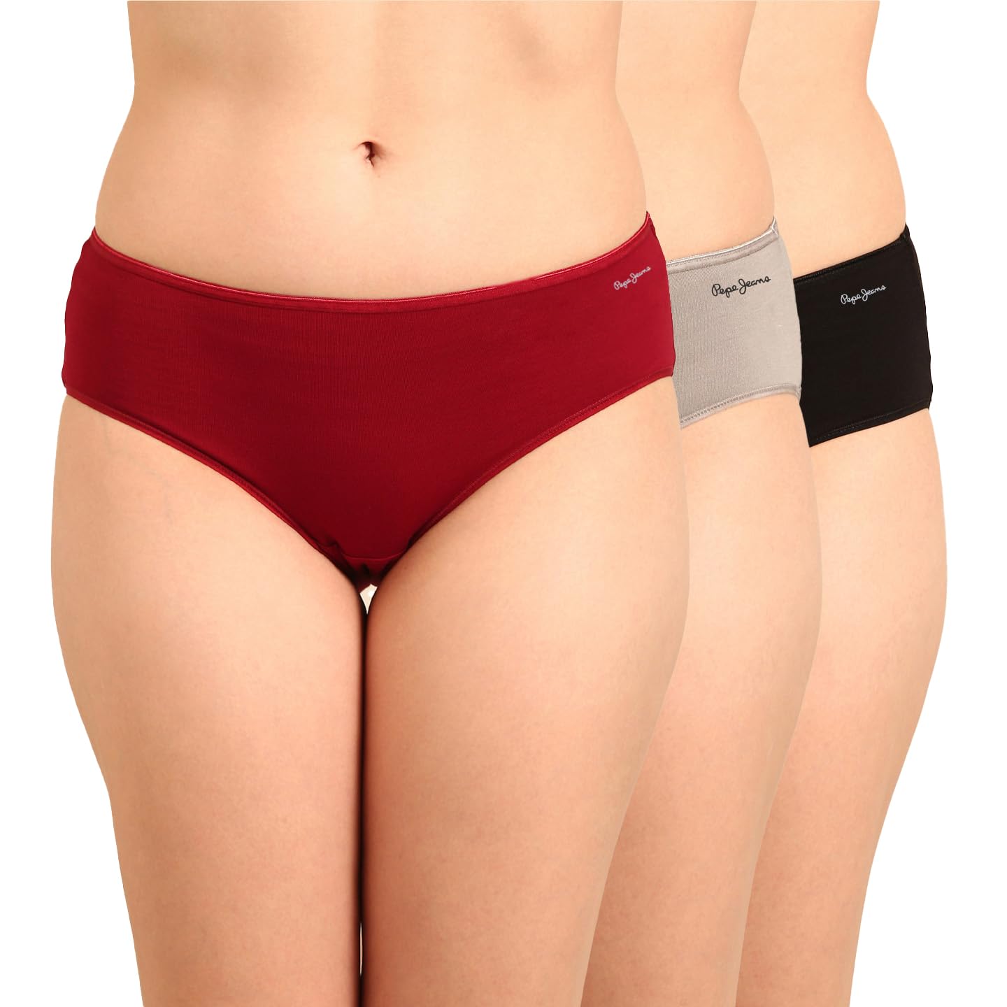 pepe jeans Women's Cotton Blend Classic Solid Briefs-picture-22