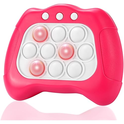 Fast-Push-Bubble-Game-Animal for Kids & Adults [Pop Fidget Quick Push Console Game] [Handheld Fast Speed Pushing Game] Gift for Boys & Girls Age 3-12 - Pink Pink Console