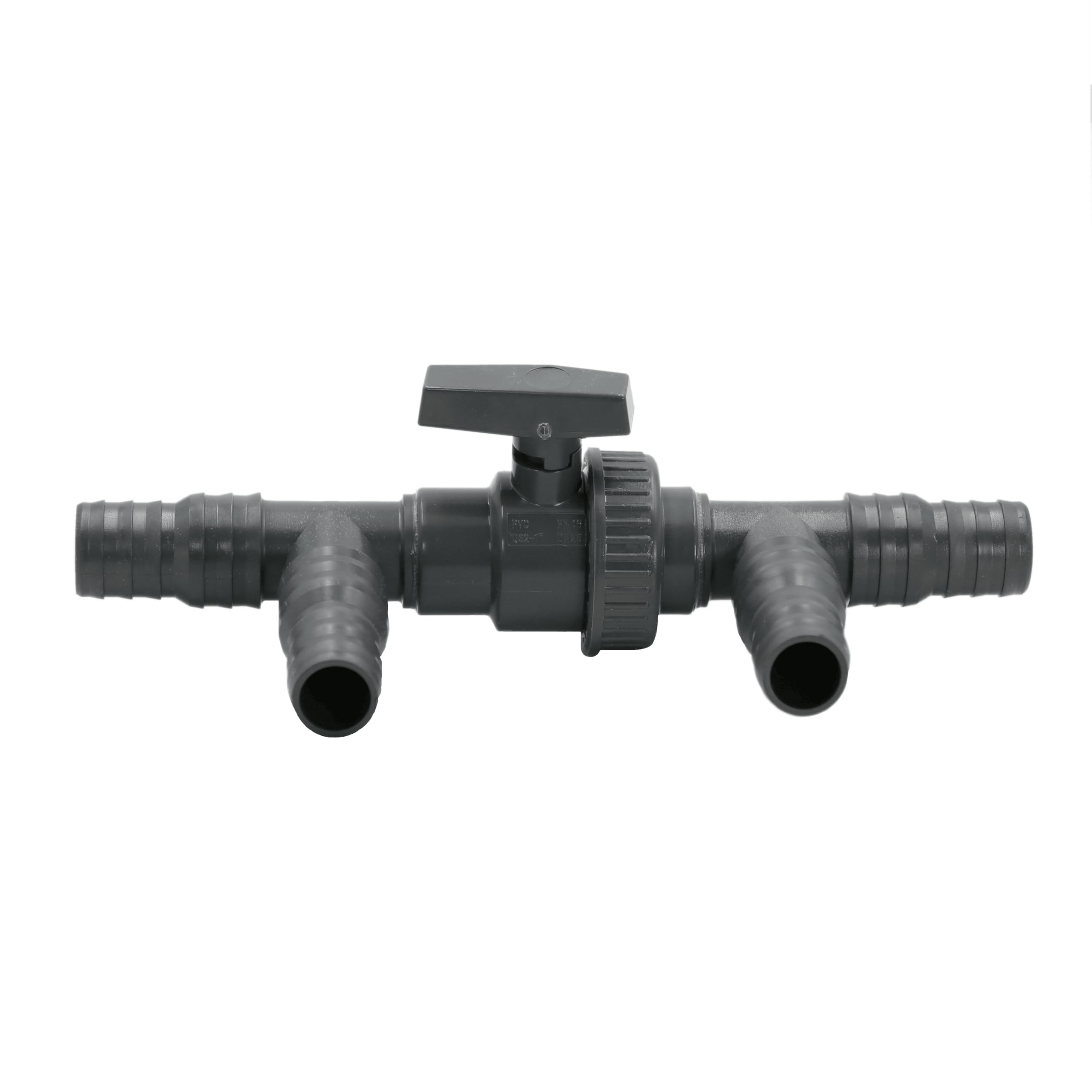 HAF 3 Wege Solarweiche / 3 Wege Ventil mit Absperrhahn | 2-Teiliges Bypass Set mit 32mm & 38mm Schlauchtüllen zum Anschluss von Solarkollektor, Poolheizung, Wärmepumpe, Heizmatte oder Sandfilteranlage