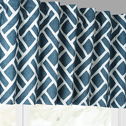 Image of HPD Half Price Drapes Window Valance 50 X 19 Cotton Martinique Printed, PRCT-VLD07D-19, Martinique Blue