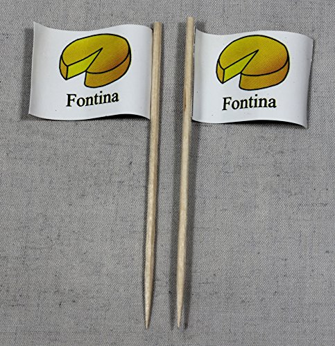 Fiesta de Picker Bandera fontina Queso Papel banderitas en calidad profesional 50 unidades Bolsa offsetdruck gigante Selección de producción propia.