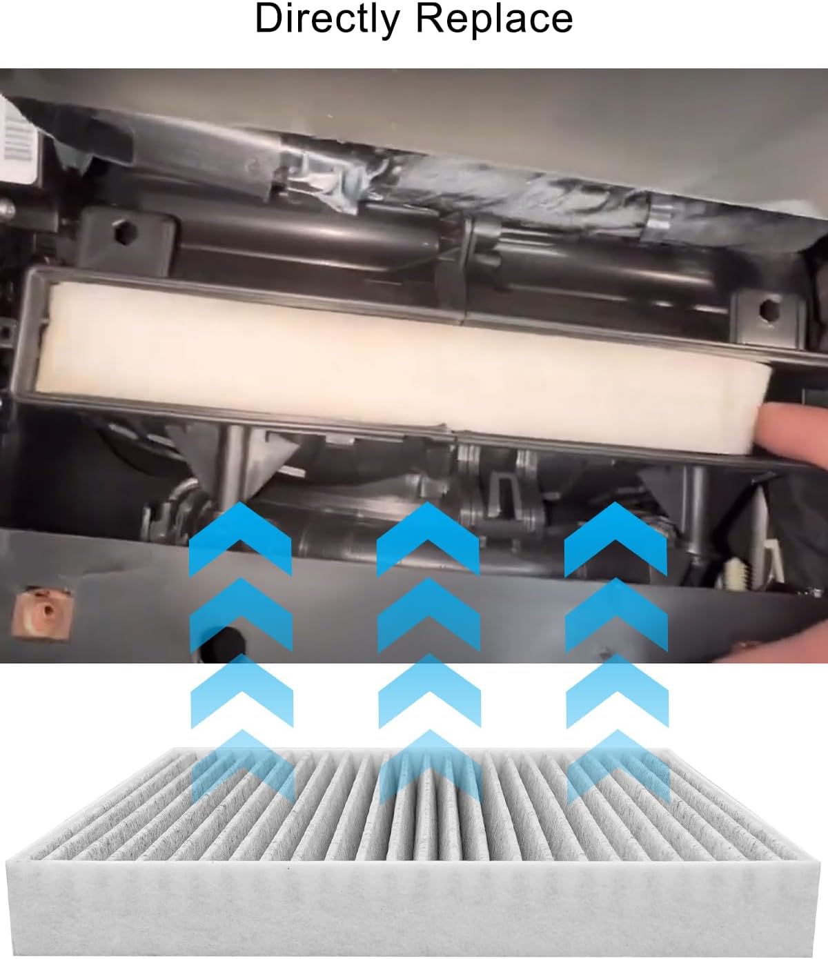 CF185 Cabin Air Filter with Activated Carbon Fit for Selected Buick Cadillac GMC Chevrolet Models Replace 22743911 13356916 13356914 13508023 23288085 23456097, 4 Pcs