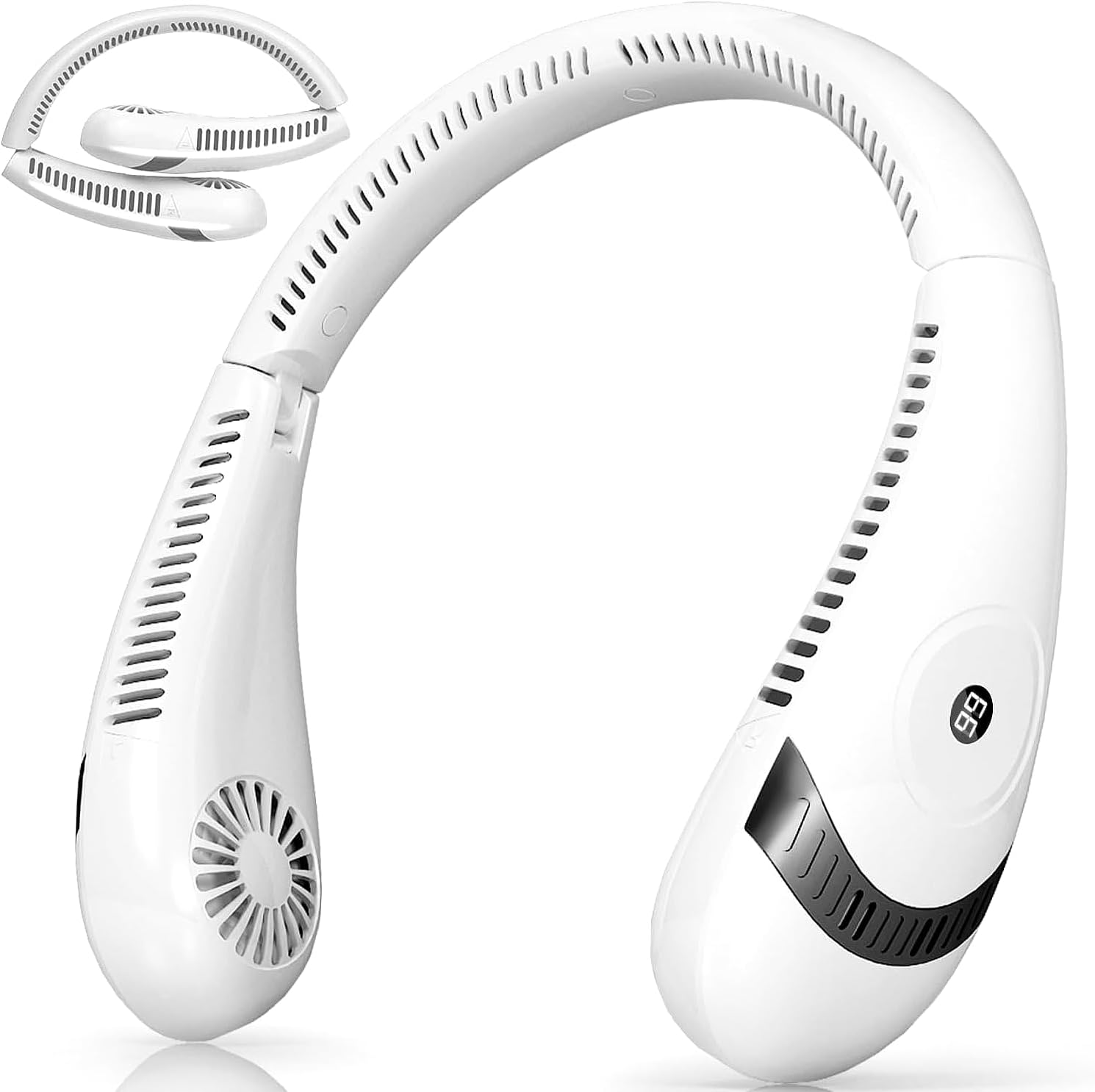 Ventilador de cuello portátil recargable de 5000 mAh dispositivo de enfriamiento plegable sin aspas con manos libres de refrigeración personal USB-C