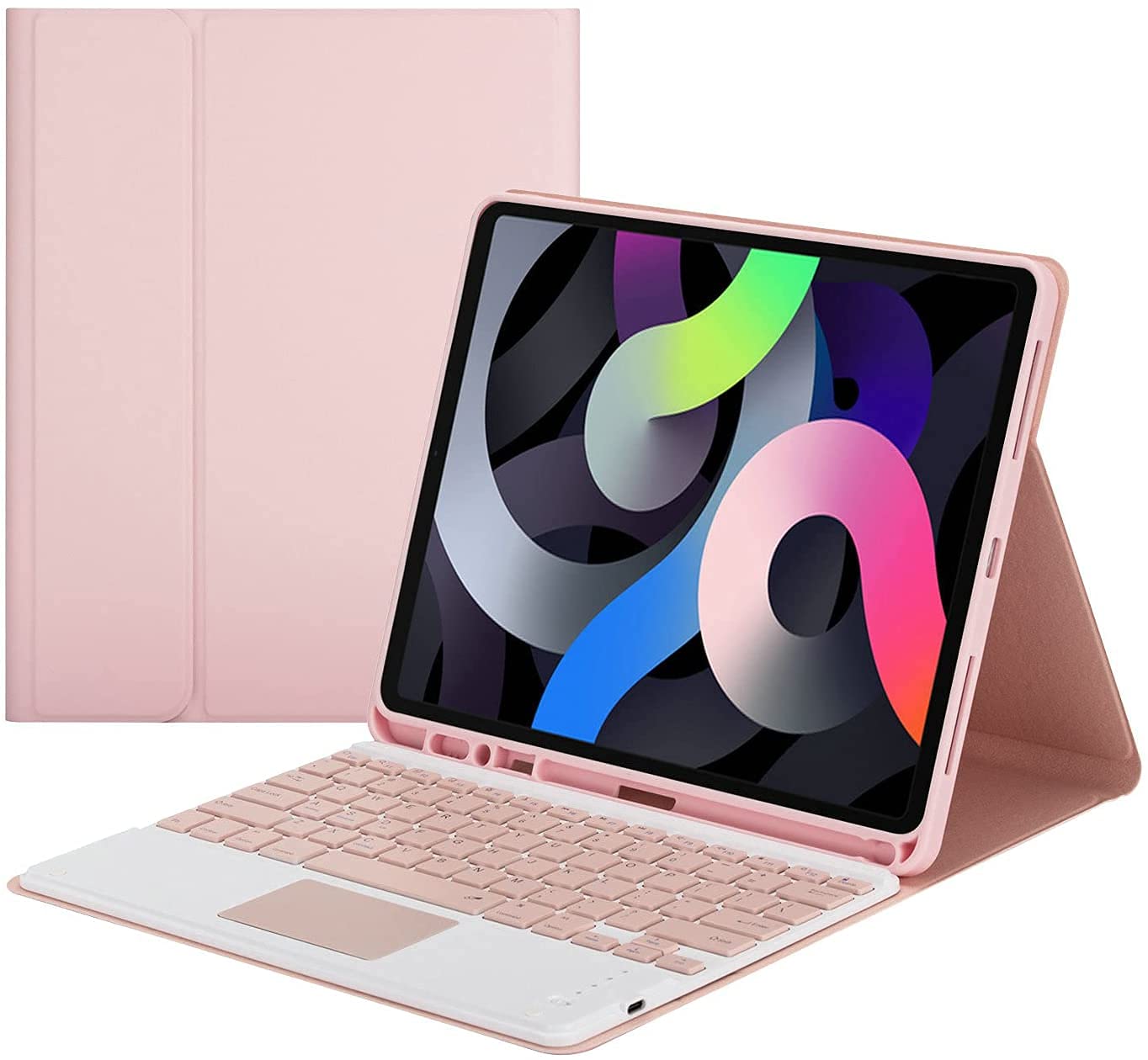 Custodia con tastiera per iPad 2018 (6a generazione) - 2017 (5a generazione) - Pro 9.7 - Tastiera rimovibile con touchpad Air 2 e 1 con portamatite - Smart Cover sottile Folio (iPad 9.7 pollici