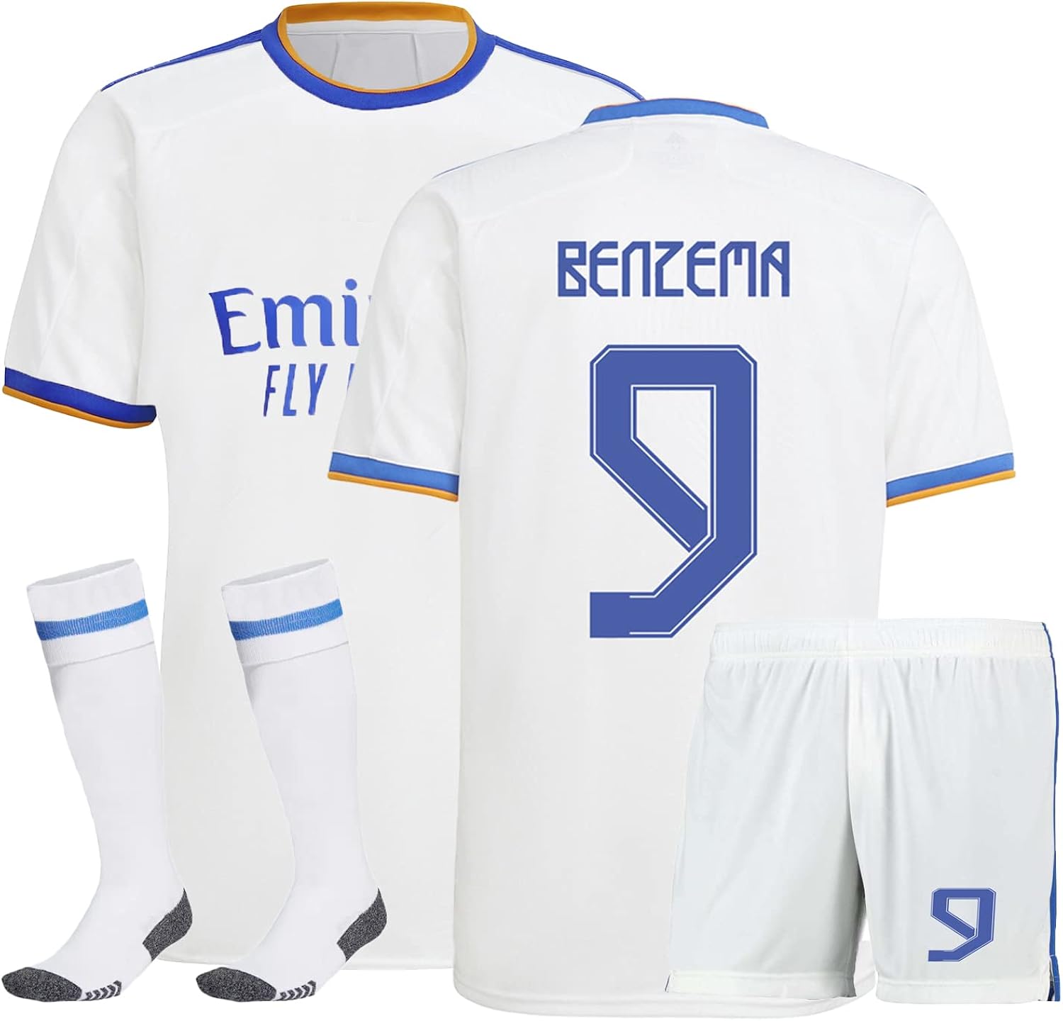 VNI Spain Madrid Team #9 - Kit de camiseta de fútbol para niños y jóvenes