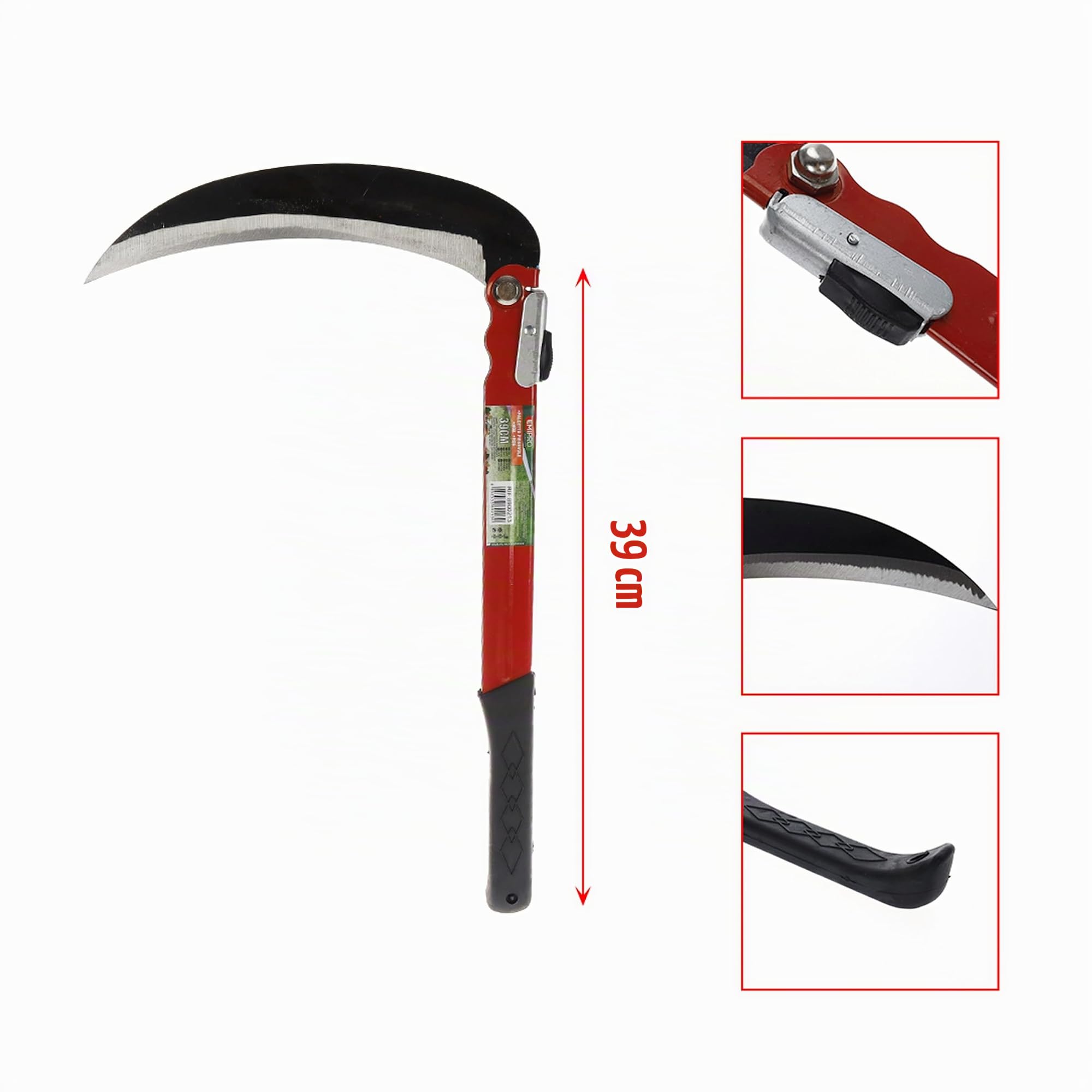 A2ZWORLD Faltbare Sichel 39 cm, Mehrzweck-Gartenarbeit, Grassichel zum Jäten, tragbare Sicherheits-Sichel für Notausflüge, Sensenwerkzeuge, Klinge 24 cm