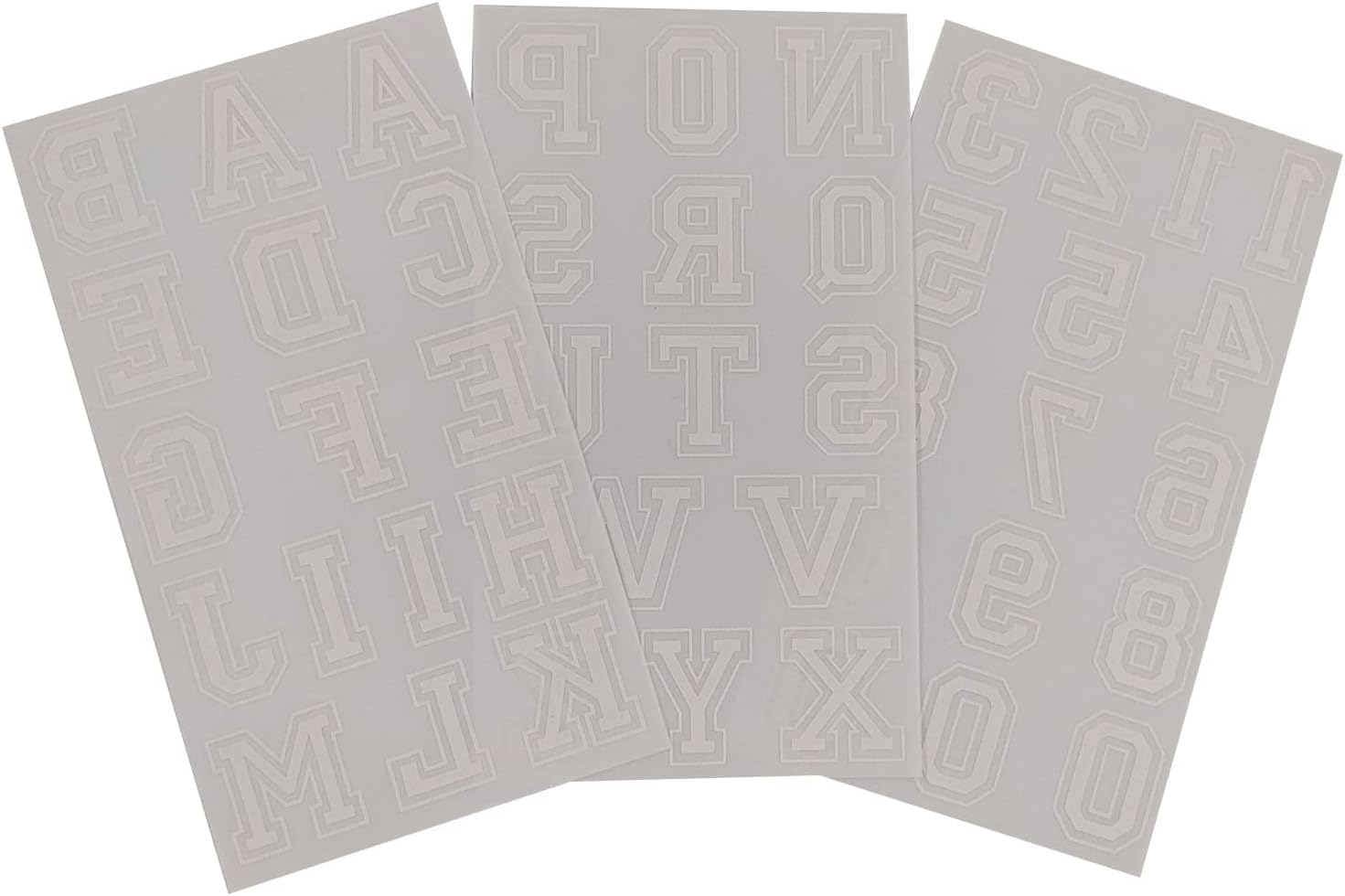 12 Packs: 46 ct. (552 Total) 1.75”; Iron-On White Flocked Collegiate Letters by Imagin8™