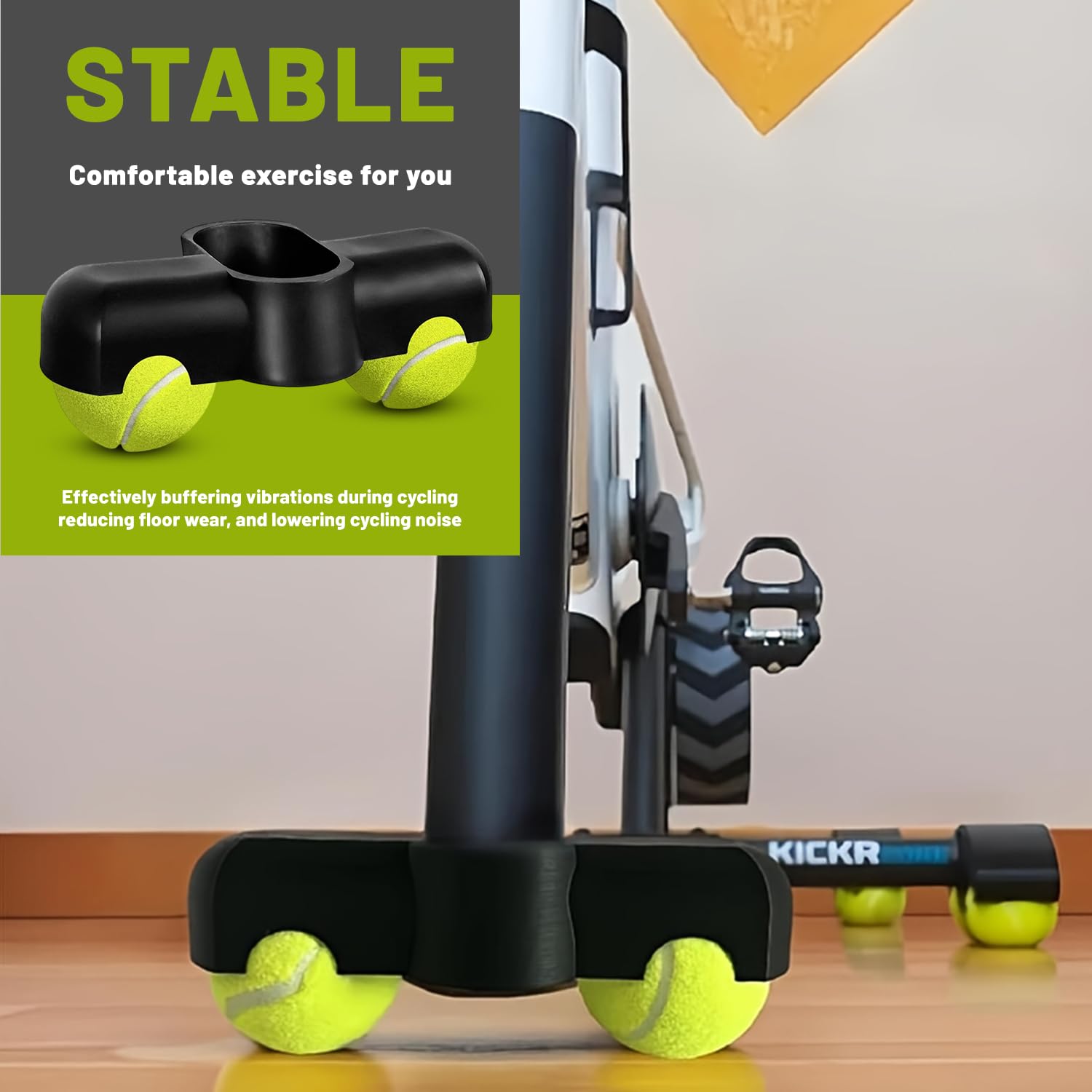 1 adattatore Rocker Plate Feet, per il ciclismo indoor Cycling Snap Rocker Feet, per pedaliere, per zwift Ride anteriore, con 2 palline da tennis