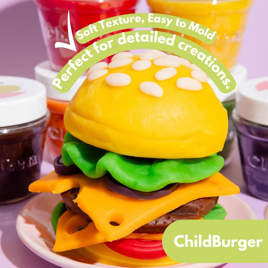 Miniatura 6 de Juego de masa de juego natural, no tóxico, súper suave, de larga duración, masa de modelado, artes y manualidades para niños, juguetes preescolares,