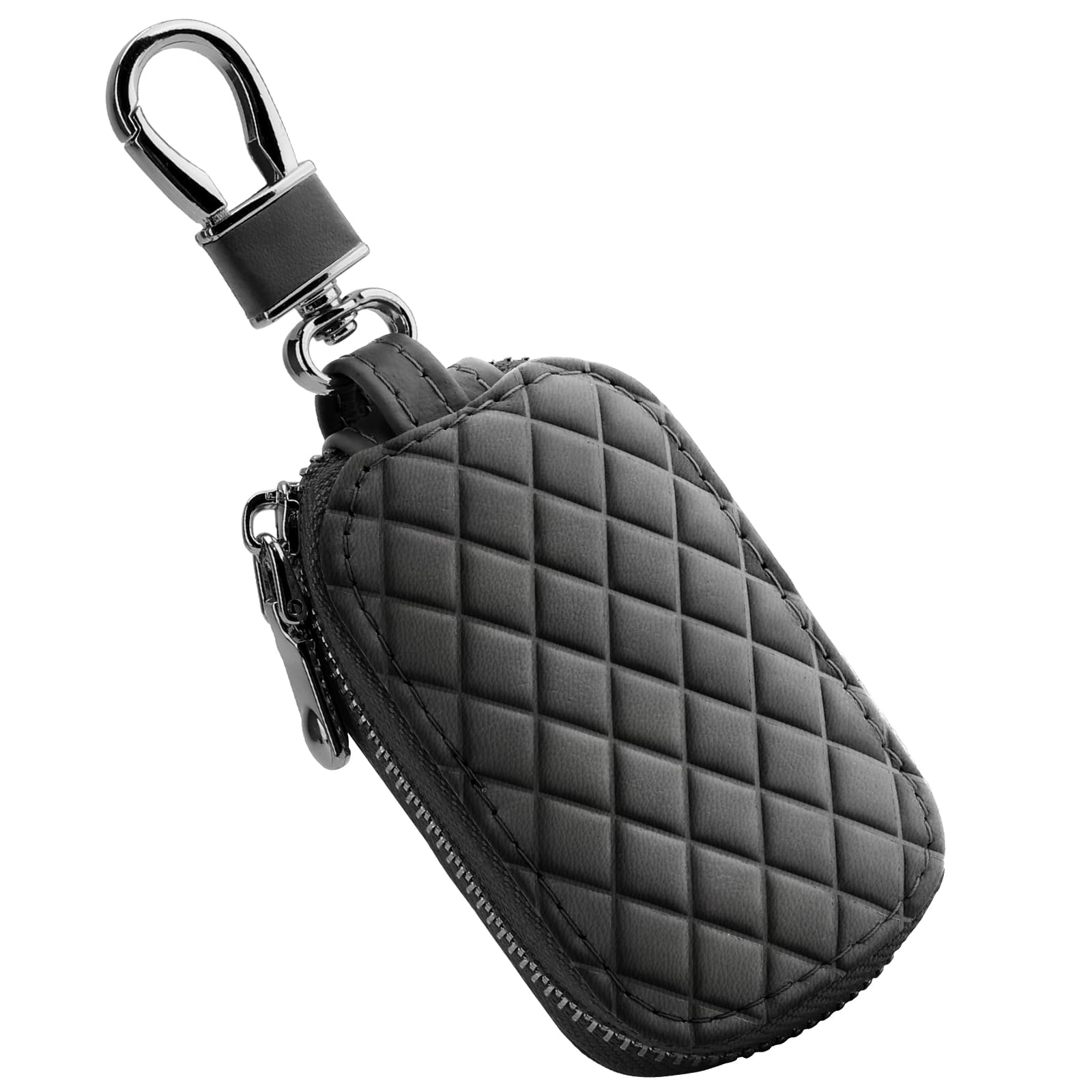 SHANXIYINGHAIBAIHUODIAN Car Key Fob Cover for Renault Alpine A290 (2025) Accesorios, Waterproof Leather Key Case, Zippered Full Protection Key Holder, Anti-scratch Pouch,Black