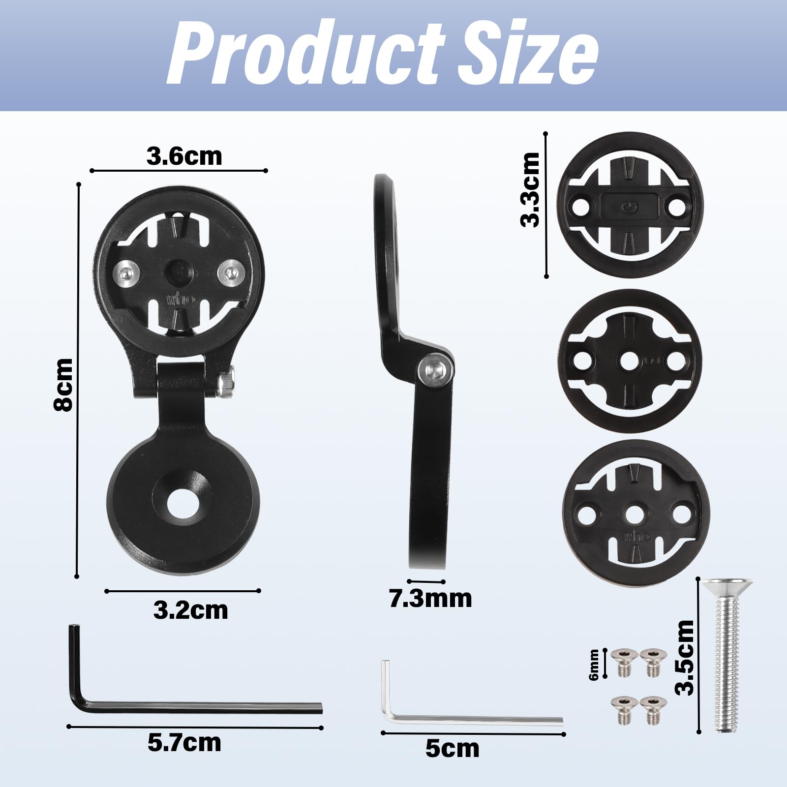 Support Ordinateur De Vélo Compatible Garmin, Wahoo, BMC ICS01/02 - Aluminium Léger, 3 Bases Incluses