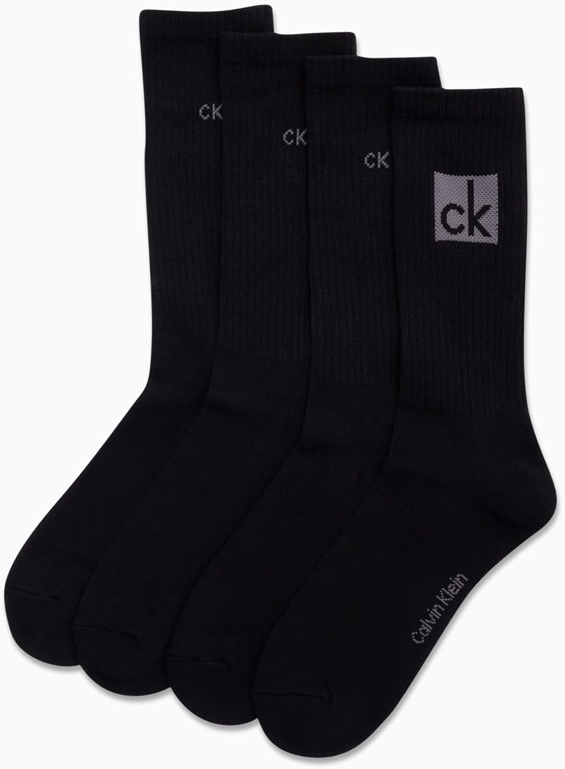 Calvin Klein Mens Crew Socks - 4 Pack Performance Cotton Blend Cushion Comfort Mid-Calf Athletic Socks for Men - Image 4