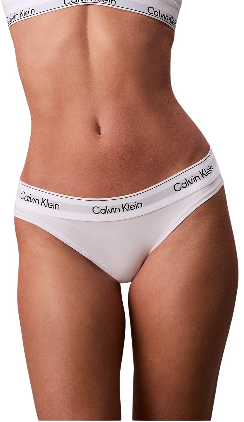 Calvin Klein Culotte Femme avec Ceinture Emblématique, Blanc (White), S