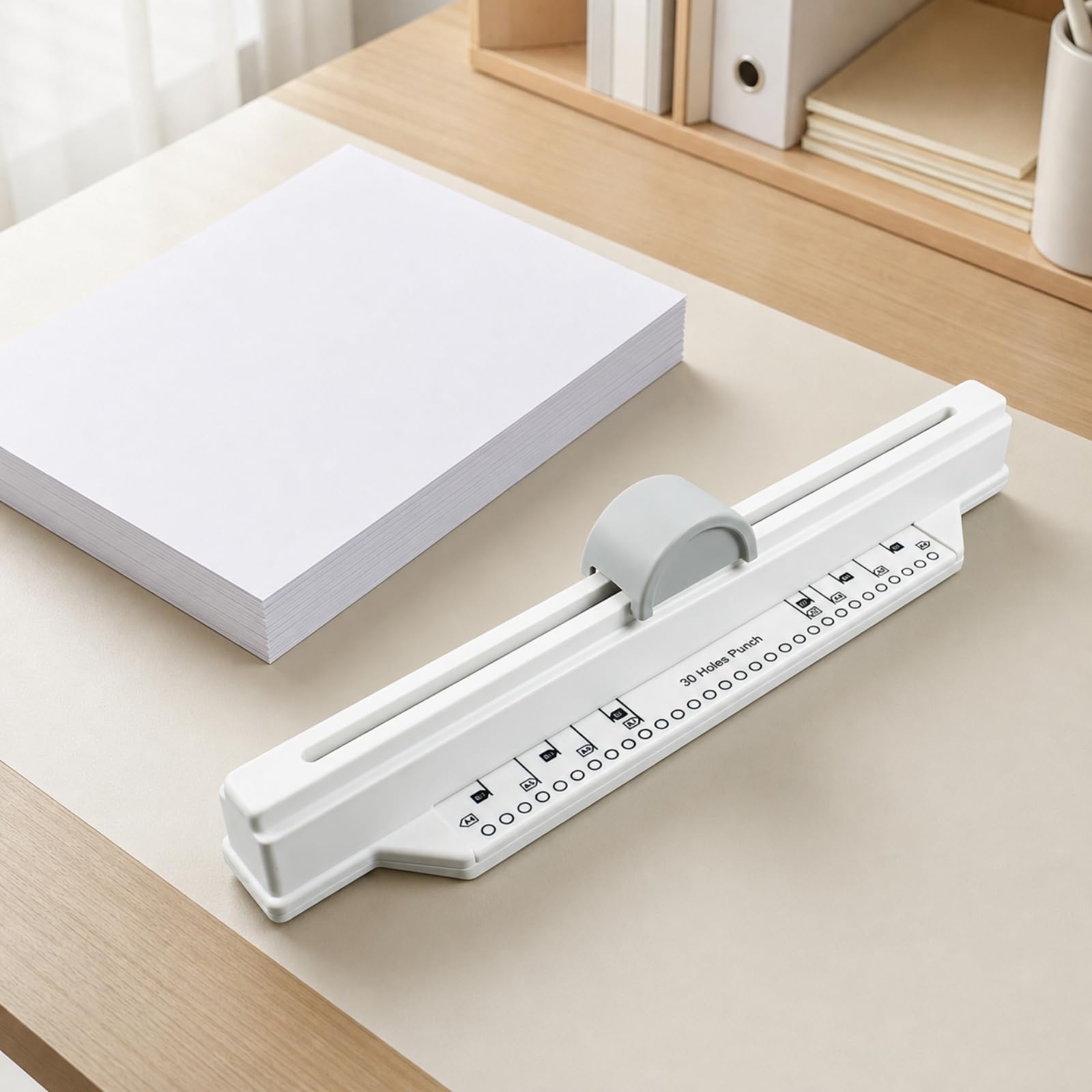 Perforatore a 30 Manuale Perforatrice con Guida di Posizionamento Preciso per Impiegati, Scuola,