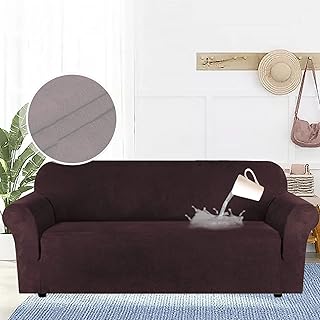 HIOD Housse de Canapé Élastique Imperméable en Polyester Housse de Couleur Unie Haute Extensible Housse de Canapé Élastique Tout Compris Housses de Canapé,