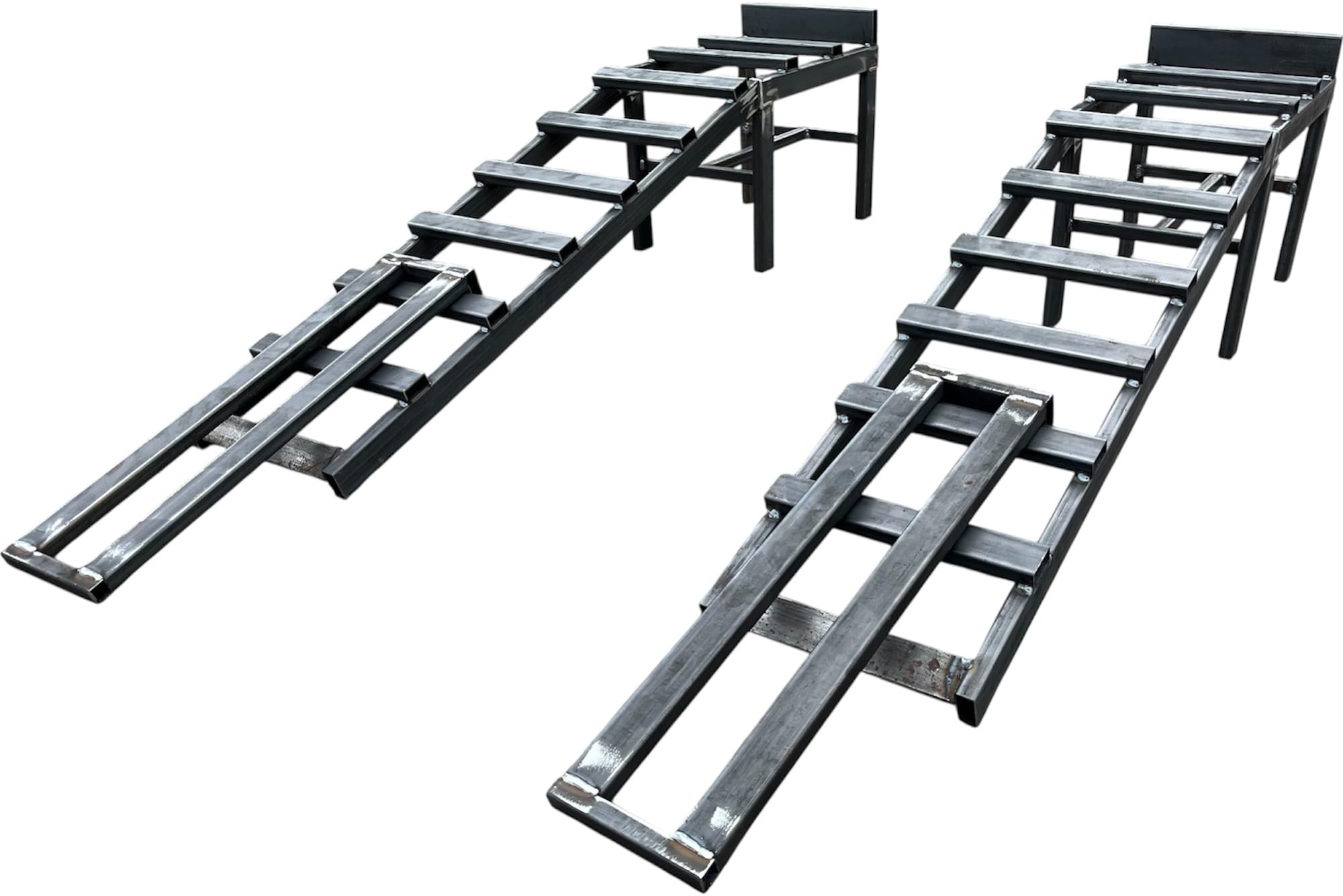 2X Rampes Auto 4000 kg – Non Peintes – avec Extensions | Charge Lourde | Low‑Profile 330 mm | pour Voitures, SUV, 4x4 | Idéal Atelier & Vidange