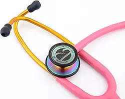 Estetoscópio Duplo Inox Rosa Rainbow Profissional - Bic