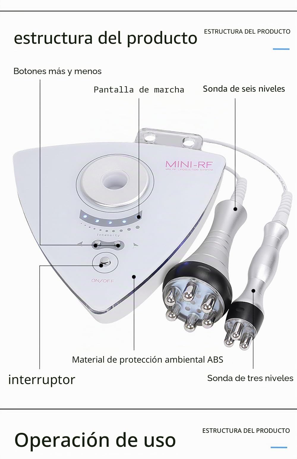 Máquina de cavitación 40K 2 en 1, Instrumento de Radiofrecuencia Para Adelgazar y Esculpir el Cuerpo - Cuidado de la Piel y Belleza Facial Multifuncional para Esculpir Curvas