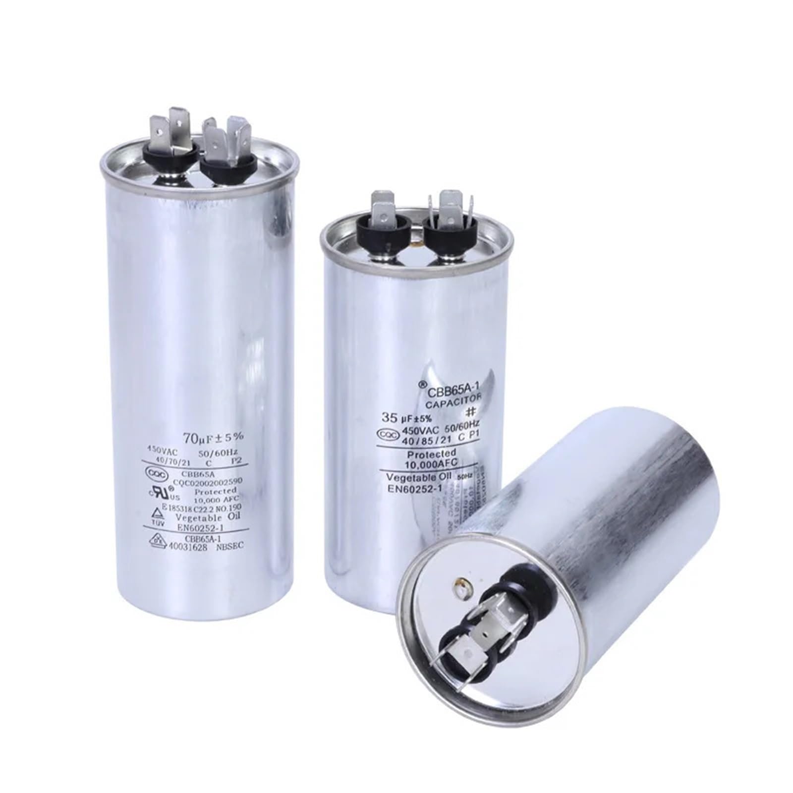 CBB65 450V condensateur de Moteur à Courant Alternatif climatiseur compresseur condensateur de démarrage 5uF 6uF 20uF 25uF 30uF 35uF 40uF 45uF 50uF 60uF 70uF (Size : 45UF)