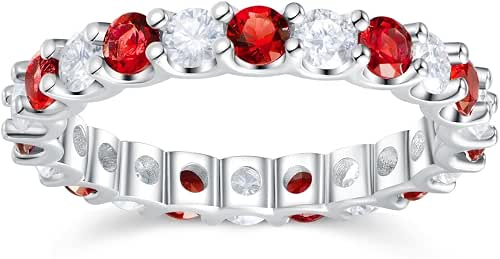 D Color VVS1 Clarity Moissanite and Sapphire/Ruby/Emerald Rings for Women,