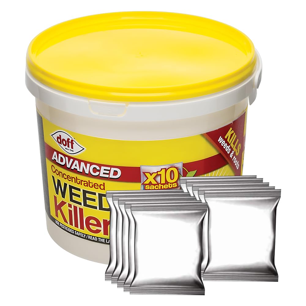 Doff Weed Killer Advanced Concentrated 10 Sachets Extra Strong with Glyphosate Super Strong High Strength Concentrated Weed & Roots Killer 80ml Liquid Sachets