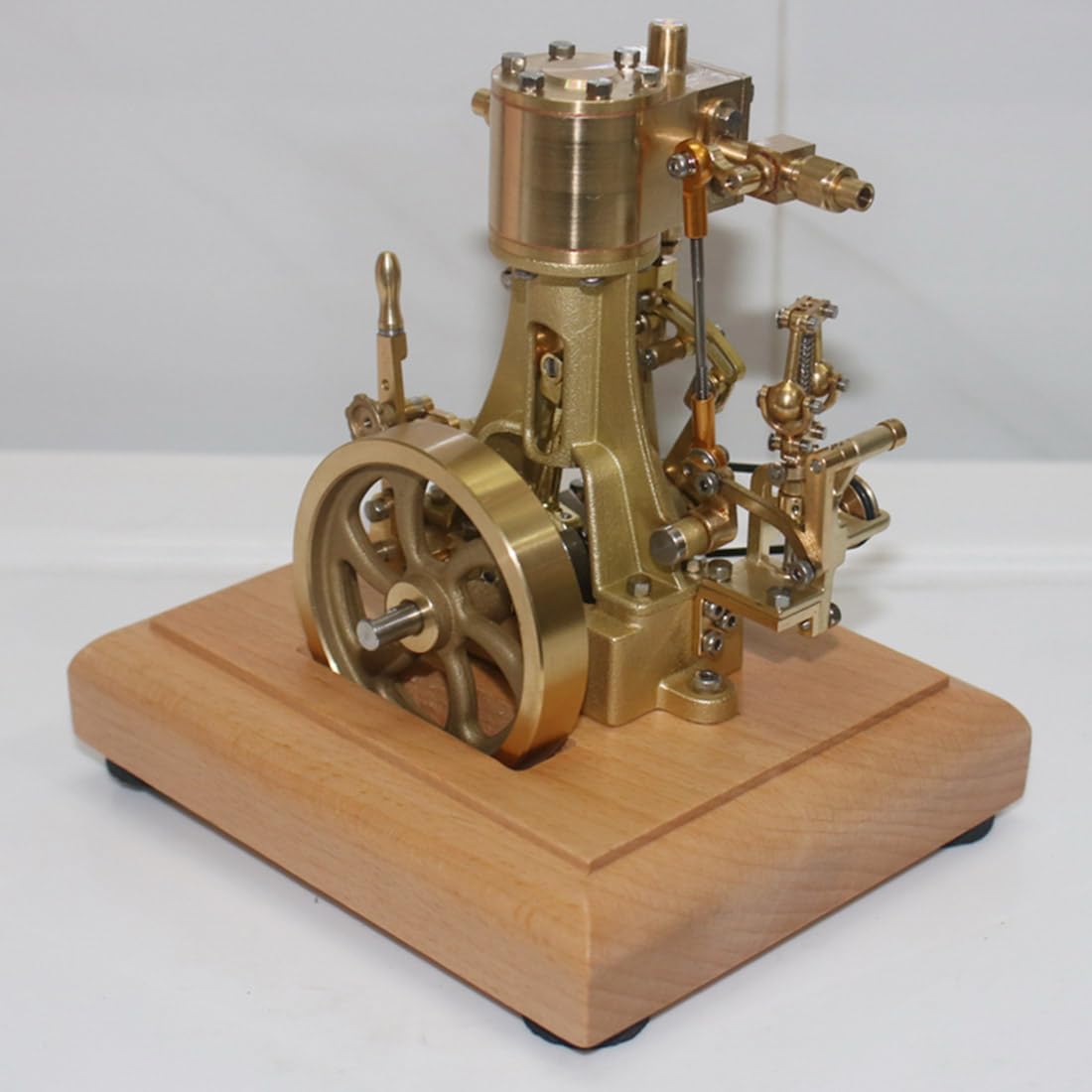 PizazzToy Dampfmaschine Bausatz Erwachsene, 1.85CC Mini-Retro-Vertikal-Einzylinder-Hubkolben-Doppelwirkungs-Dampfmaschinenmodell mit Drehzahlreduzierer