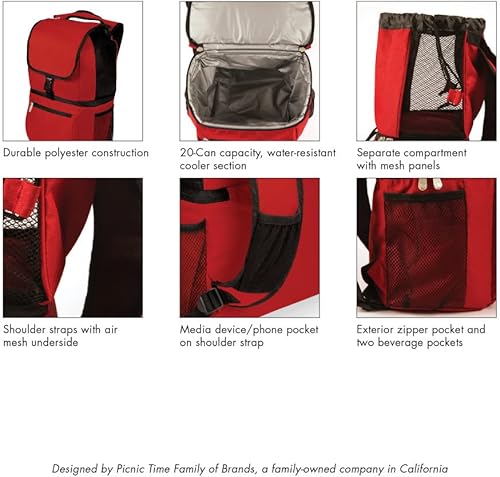 Miniatura 6 de PICNIC TIME NCAA TCU Horned Frogs Zuma - Mochila térmica aislada, color negro