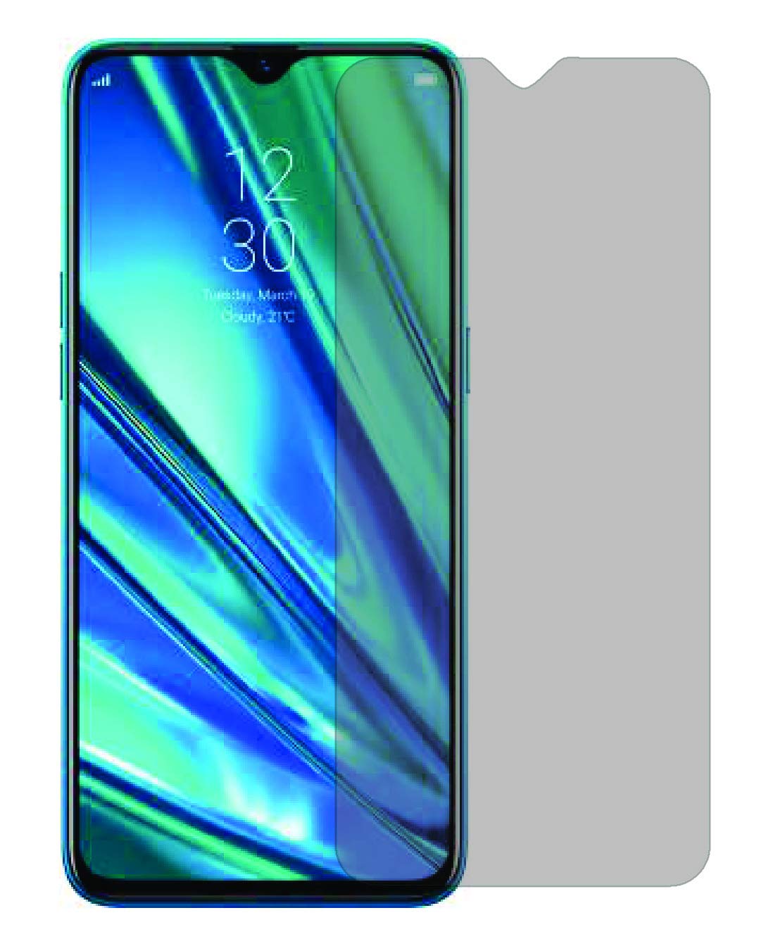 GoldFox SP.BITS Tempered Glass Compatible for Realme Q