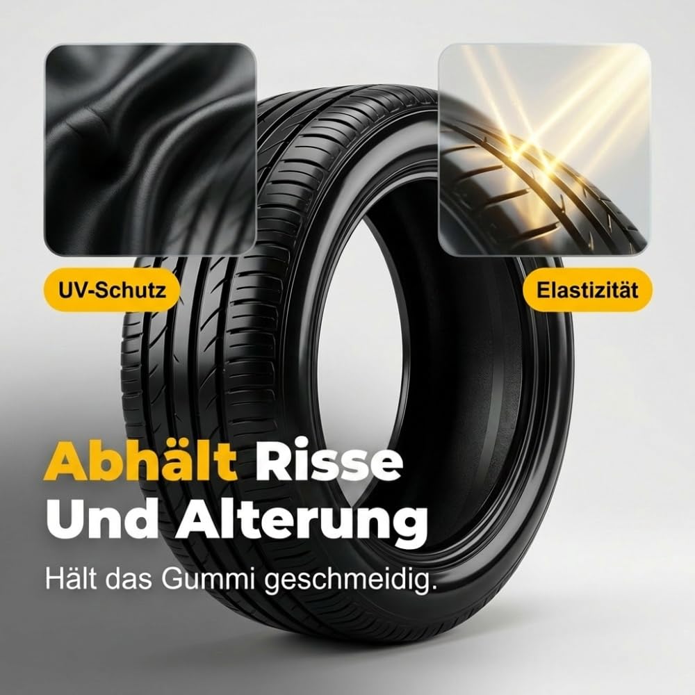 Reifenglanz Reinigungscreme, Reifenpflege Endurance High Gloss für Autoreifen, 2026 Neu Multifunction Reifenpflegecreme Reifenwachs für Felgenschutz Stellt Schwarzen Glanz Wieder (1PCS)