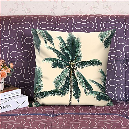 Ofloral Palm Tree Throw Pillow Cover Square Cushion Case For Couch Sofa Home Bedroom Living Room Decorative Pillow Sham 18 X 18 Inch #TOP1