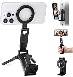K&F CONCEPT 360° Rotating Magnetic Phone Tripod, Orange | 4-in-1 Portable, Aluminum Stand, Compatible with iPhone 17/16/15/14 Pro Max Air, Fits Vlog, Gym, Travel PT03