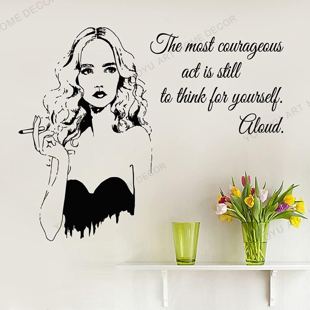 Wall Decor Wall Stickers The Most Brave Quotes Of Woman Cigarette Smoking Vinyl Photo Wallpaper Decals Living Room Design 77x100cm