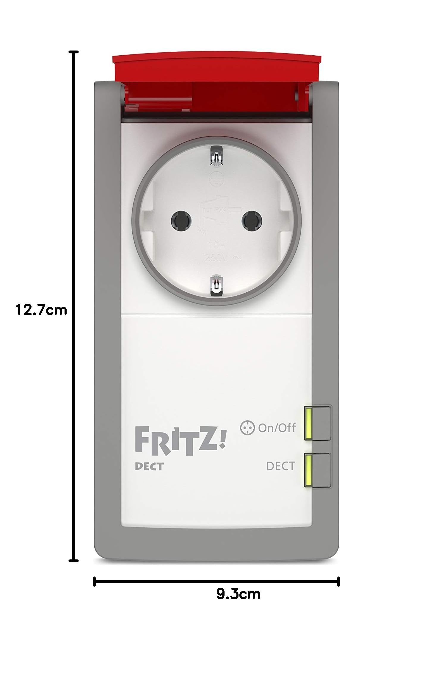 FRITZ!DECT 210 (Intelligente Steckdose für Smart Home, steuerbar zum Energie sparen, mit Spritzwasserschutz (IP 44) für Einsatz im Außenbereich)