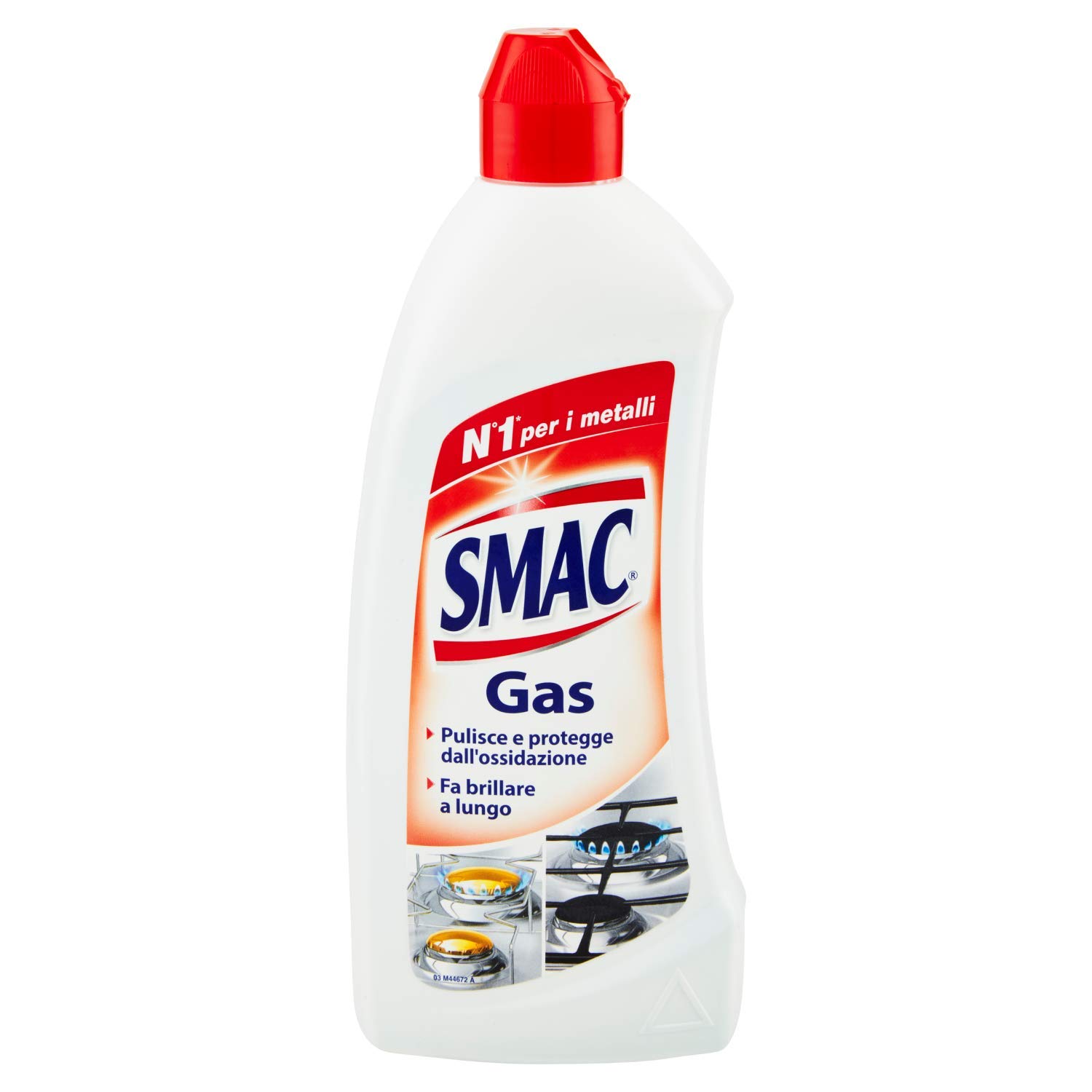 Smac - Gas, Detergente per Piastre e Fornelli, Azione Pulente e Brillantezza, Protegge dall'Annerimento, 500 ml x 12 Pezzi