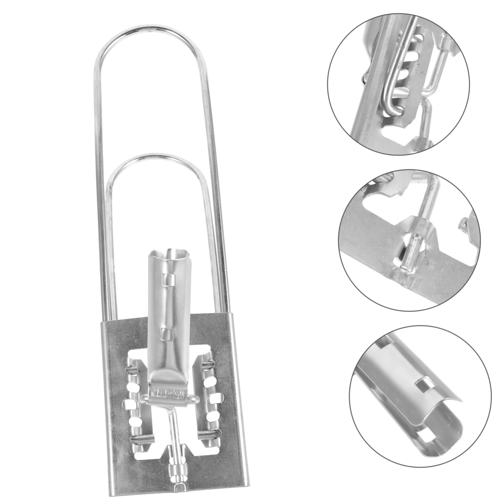 Marco para Trapeador de Acero Inoxidable Plata Cabezal de Tela Reemplazable y Limpieza , Soporte Plegable para Mopa de Polvo y Suelo