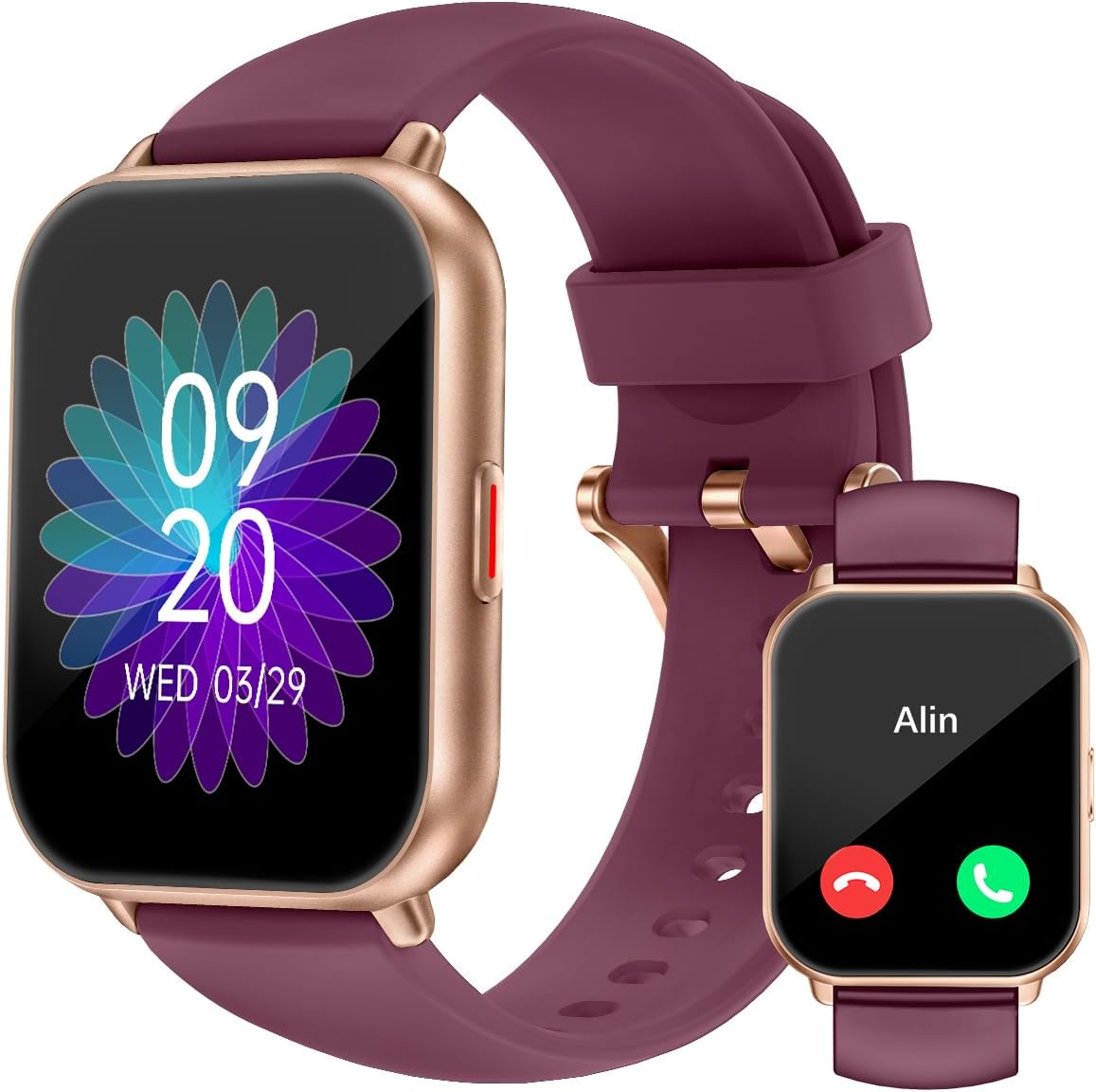 Smartwatch with Phone Function, Smartwatch for Women, 1.85 Inch HD Screen Fitness Watch with SpO2 Monitoring, Heart Rate Monitor, Sleep Monitor, Pedometer Watch, 110+ Training Modes for Android