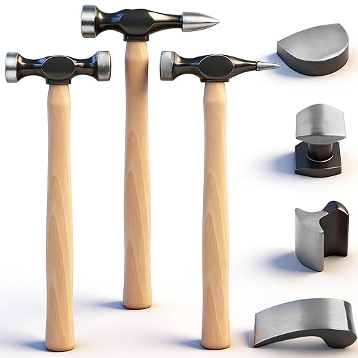 SWANLAKE 7 Piece Auto Body Repair Kit, Auto Body Tools, Auto Body Repair Tools with Carbon Steel Hammer Heads