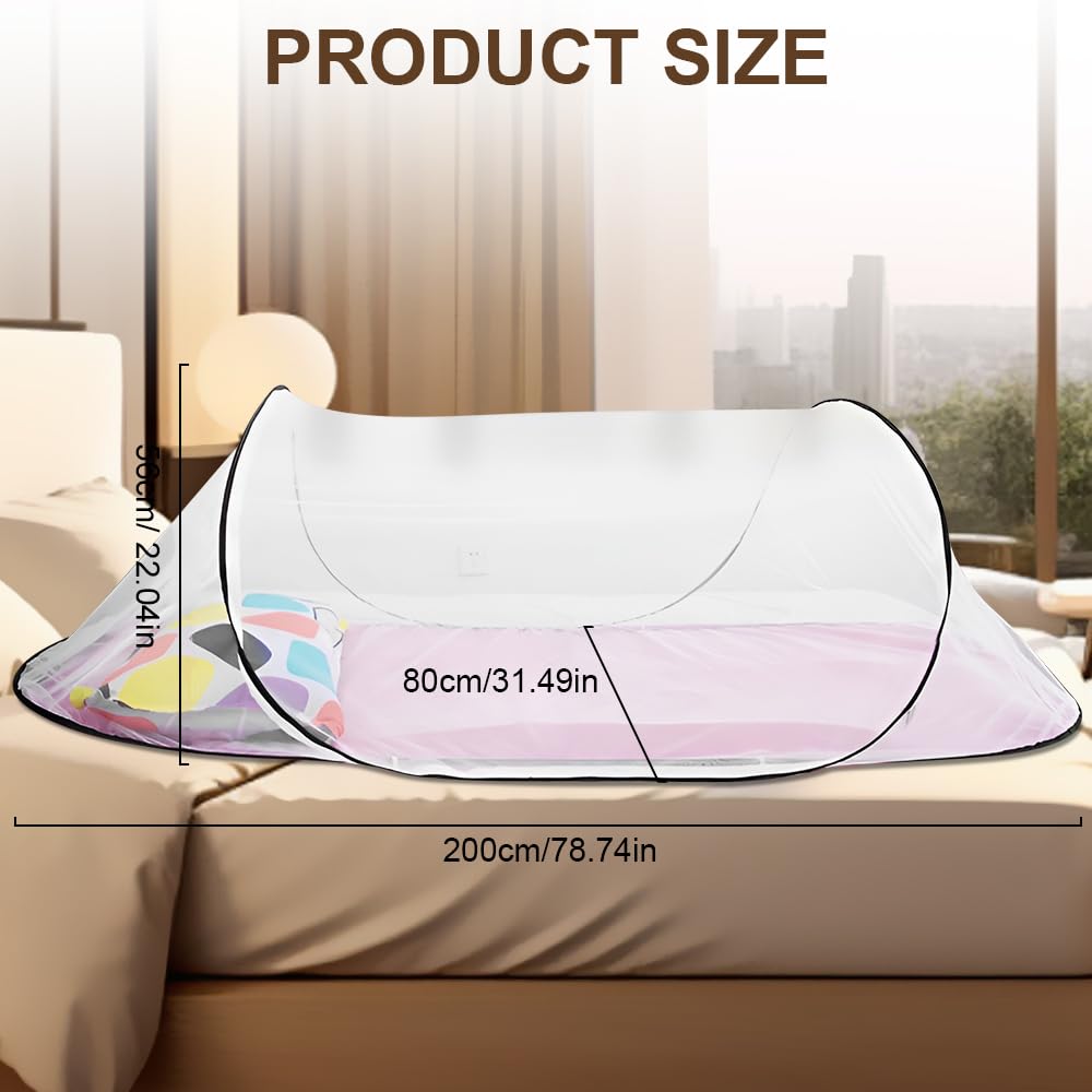 YANGUN Pop-Up Mosquito Net, Foldable Mosquito Net, Portable Camping Tent, Family Mosquitos Net Bed - Image 2