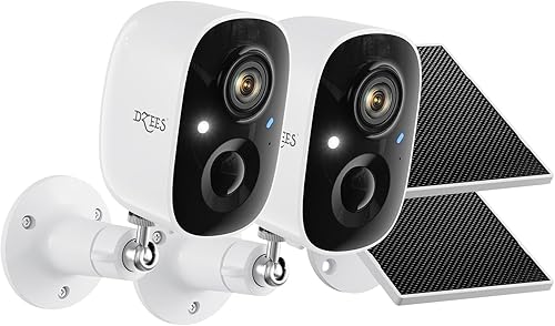 Miniatura 8 de Dzees Cámaras de seguridad 2K inalámbricas para exteriores, cámara WiFi alimentada por batería para interiores y exteriores para seguridad del Negro