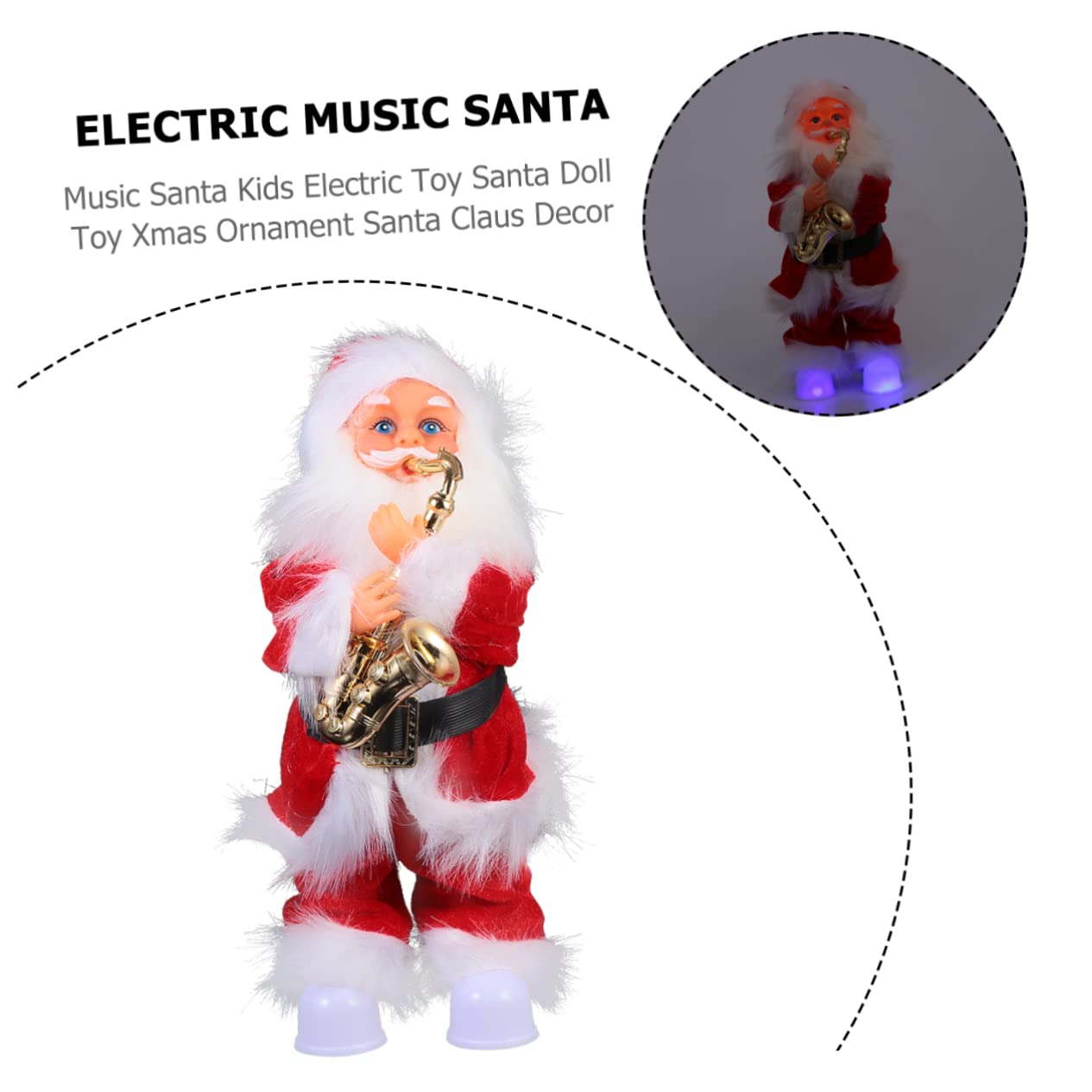 ORFOFE Papá Noel Eléctrico De 30 Cm Muñeco De Peluche De Santa Claus Navidad Santa Claus Figura Juguete De Navidad para Niños Juguetes De Natividad para Niños Muñeca De Papá Noel Franela