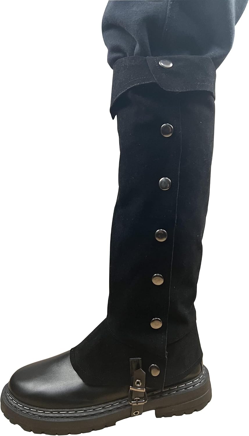 Pirate Boots Covers Medieval Renaissance Steampunk Boots Covers Tops with Studs for Halloween Costume
