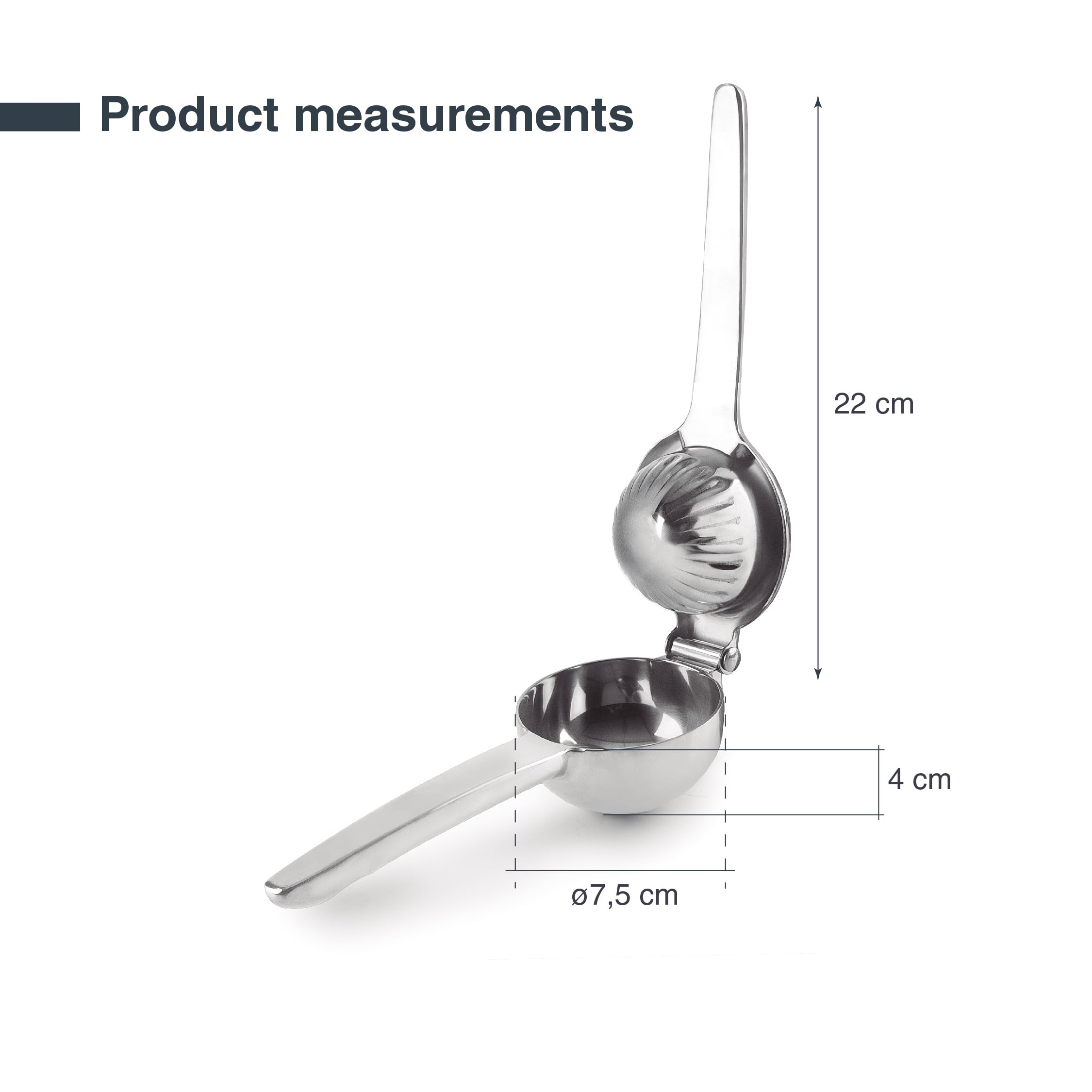 Lacor Manueller Zitruspresse Edelstahl 18/10 - Entsafter Für Zitronen, Limetten & Orangen