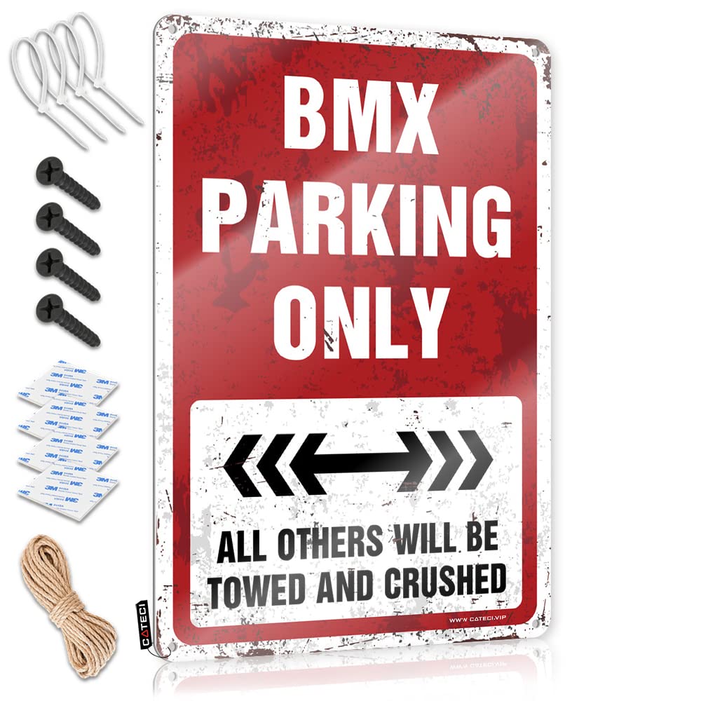 KRAZMURONGD Man Cave Signs For Men Bmx Parking Only Tin Sign(30X40CM)