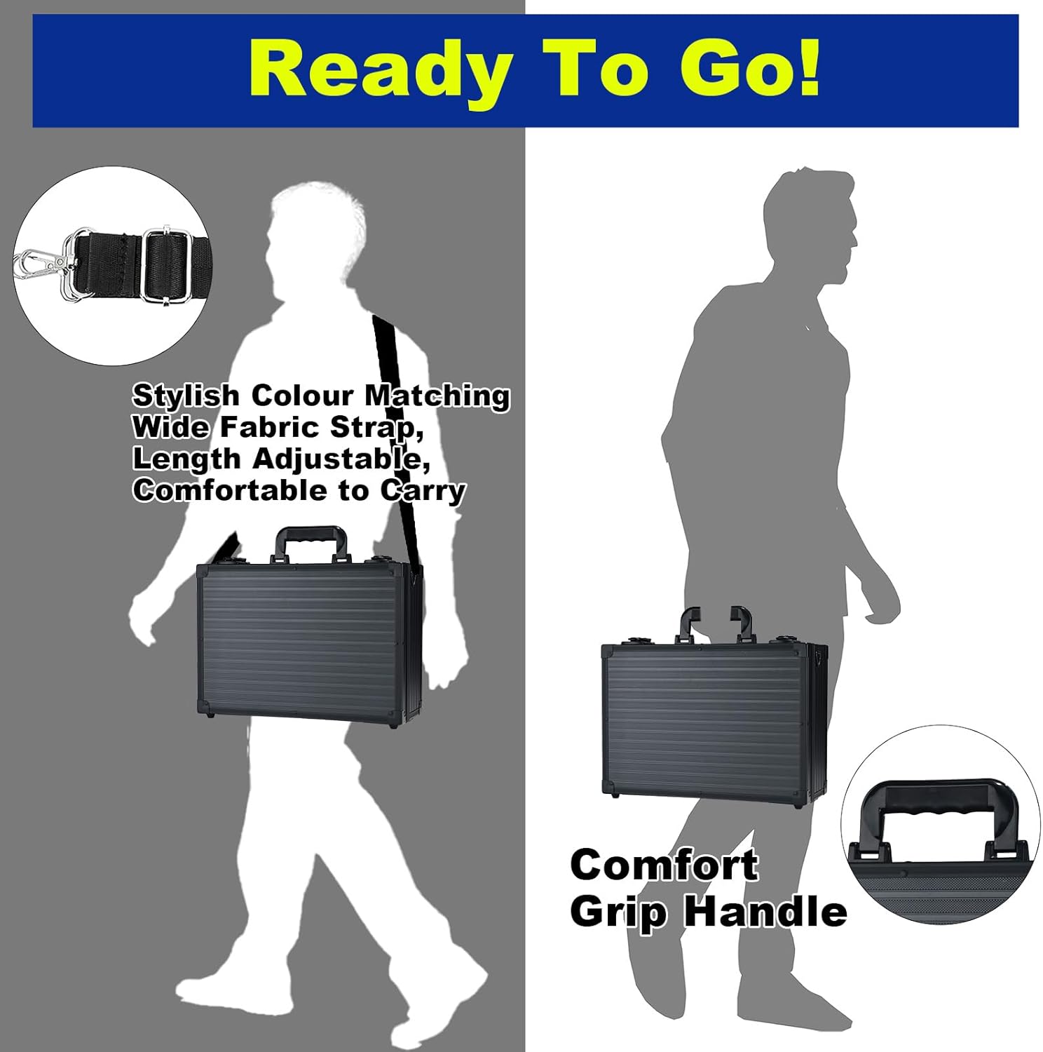 Lockable Portable Card Storage Box with Key Lock with Handle and Shoulder Strap for Toploader,Graded Card, Sports Collection,Storage and Trading