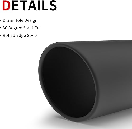 Miniatura 5 de Richeer Punta de escape de 3.5 pulgadas, entrada de 3 12 pulgadas, salida de 5 pulgadas, longitud total de 12 pulgadas, punta de escape de acero