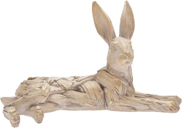 lesser and pavey LP45991 Figure | Lying Hare Driftwood | 1 Piece-26x13x15 cm Accessory, Brown