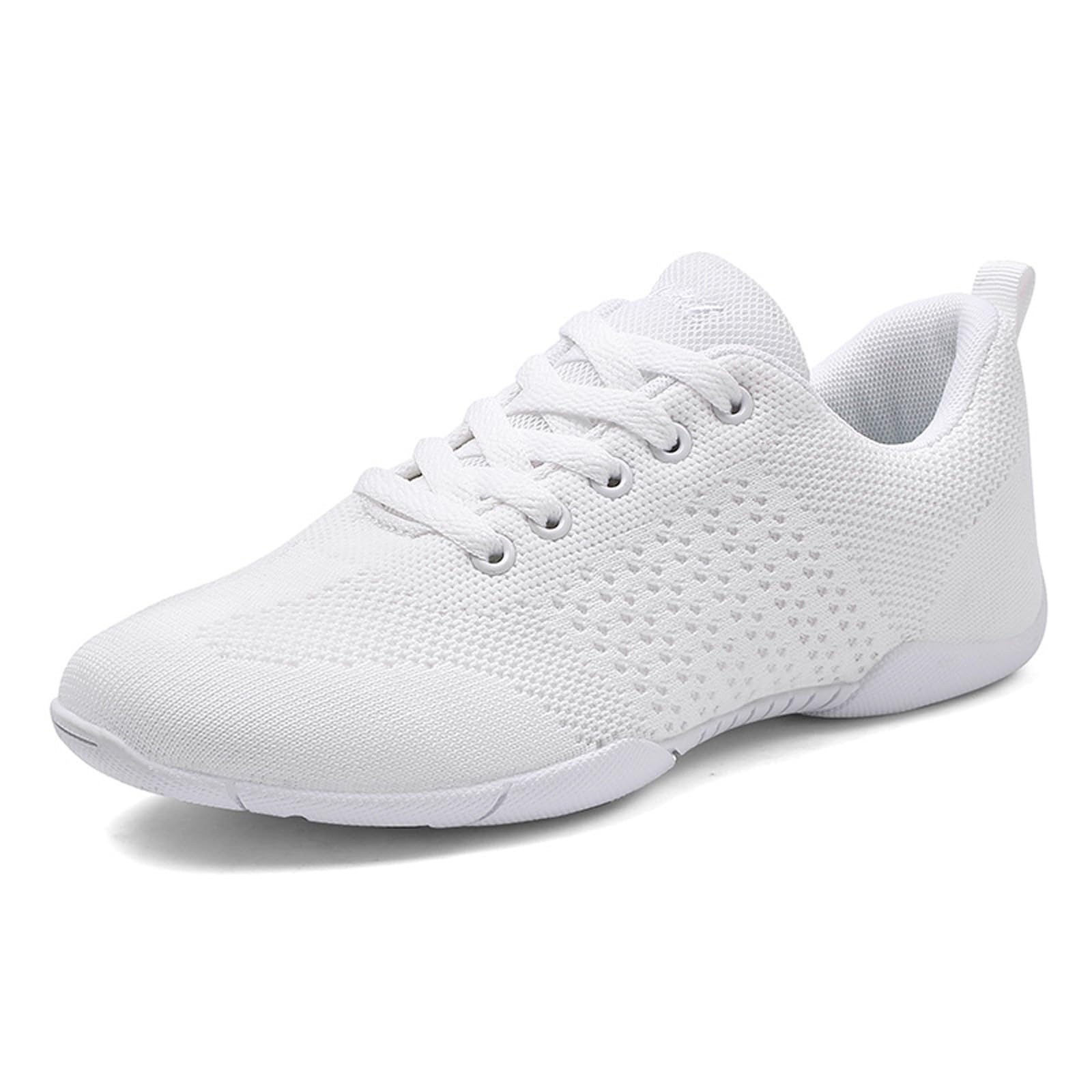 Scarpe da cheerleader da donna, bianche, scarpe da ginnastica per competizioni scolastiche, scarpe da ginnastica leggere, Bianco 1, 17 EU