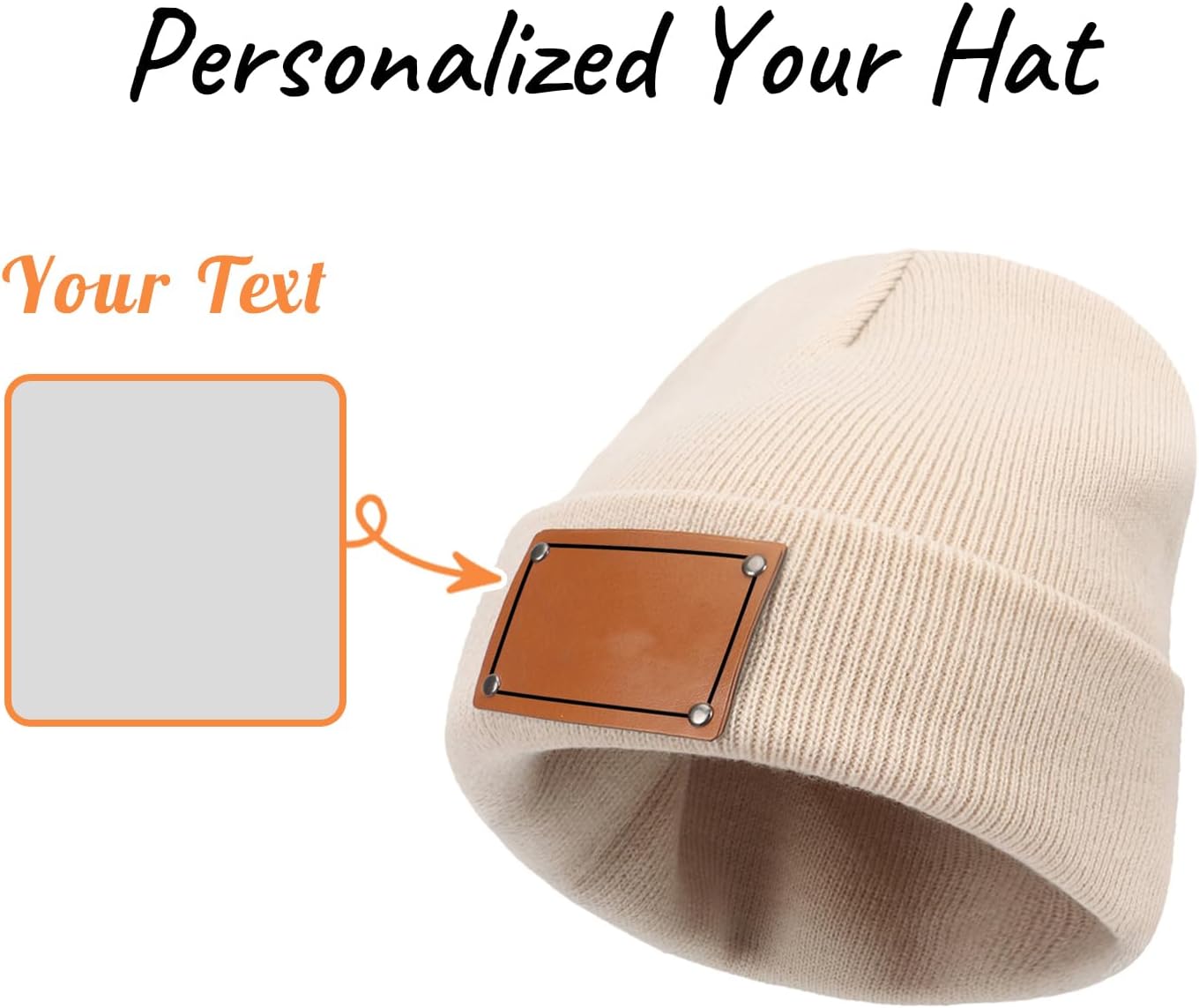 Custom Toddler Baby Beanies, Mama Mini Matching Hats, Leather Patch Baby Knit Hats, Winter Beanies for Infant, Kids Adults - Image 7